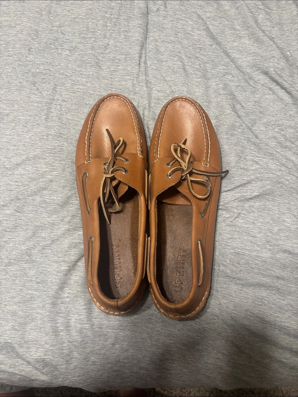 Sperry Men’s Brown Leather Moc-Toe Boat Shoes
